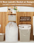 2pcs Canvas Laundry Bags with Handles & Drawstring HRS11