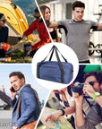 HOLYLUCK Foldable Travel Duffel Bag For Women & Men Luggage Great for Gym - large navy blue HLC408