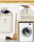 Laundry Bag Backpack, Canvas Laundry Bag with Straps & Large Front Pocket HRS13