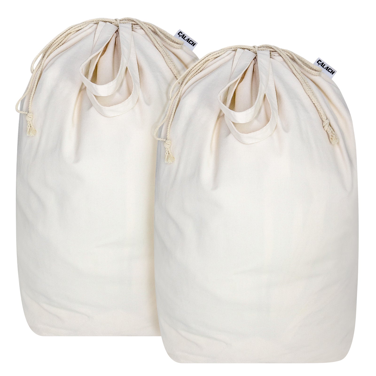 2pcs Canvas Laundry Bags with Handles & Drawstring HRS11