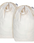 2pcs Canvas Laundry Bags with Handles & Drawstring HRS11