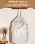2pcs Canvas Laundry Bags with Handles & Drawstring HRS11