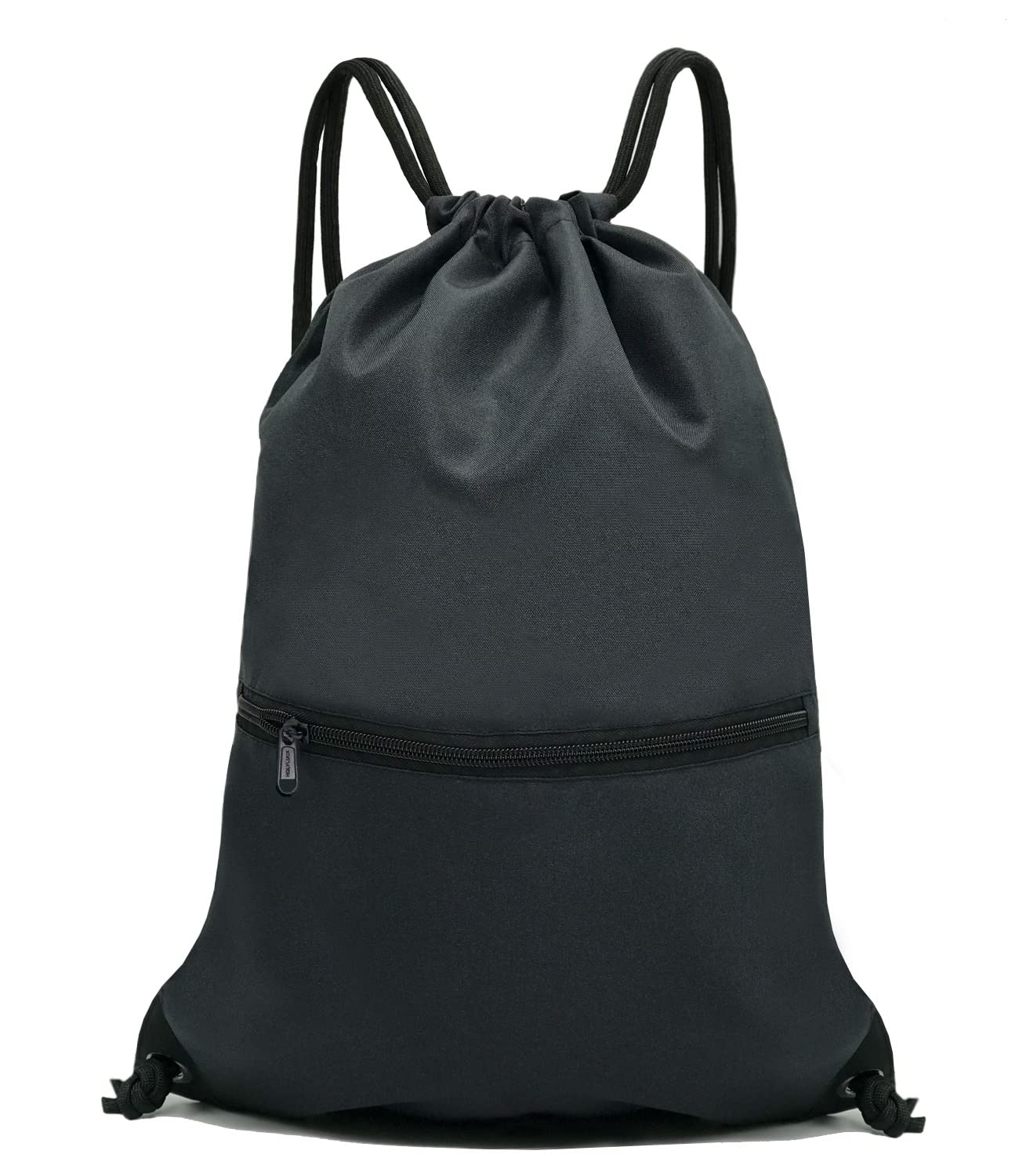 Outdoor Sport Gym Sack Waterproof Drawstring Backpack Bag black 