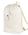Laundry Bag Backpack, Canvas Laundry Bag with Straps & Large Front Pocket HRS13