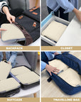 2 Set Compression Bags Travel Cubes for Packing Suitcase Organizer Bags Set Beige HRS06