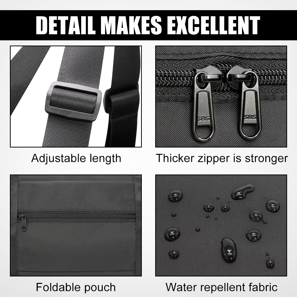 Foldable Travel Duffel Bag For Women & Men gym bag Luggage HLC403 (black)