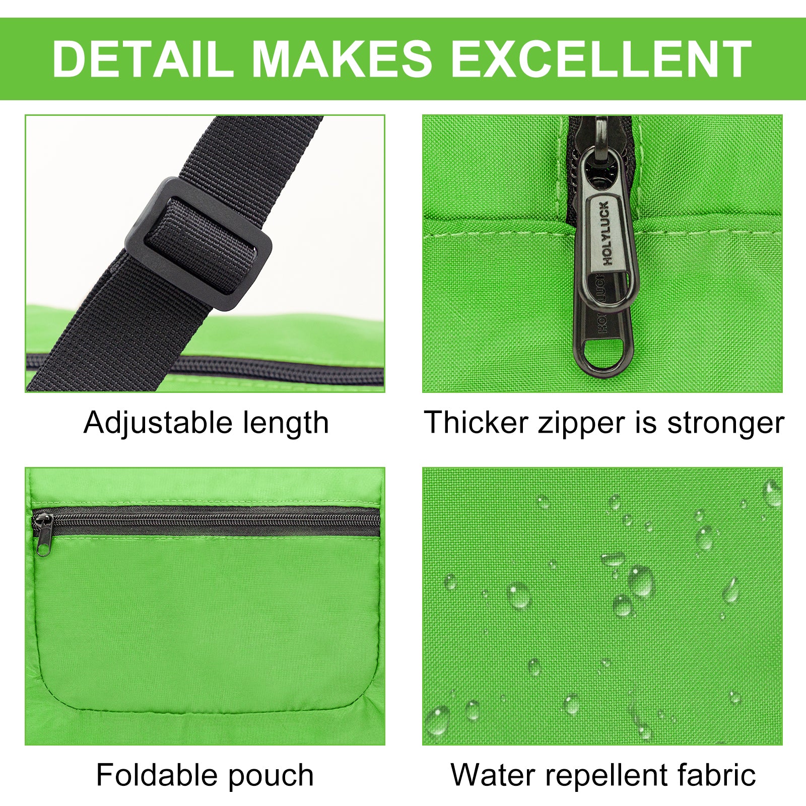 Foldable Travel Duffel Bag For Women & Men Luggage Great for Gym (Green) HLC008