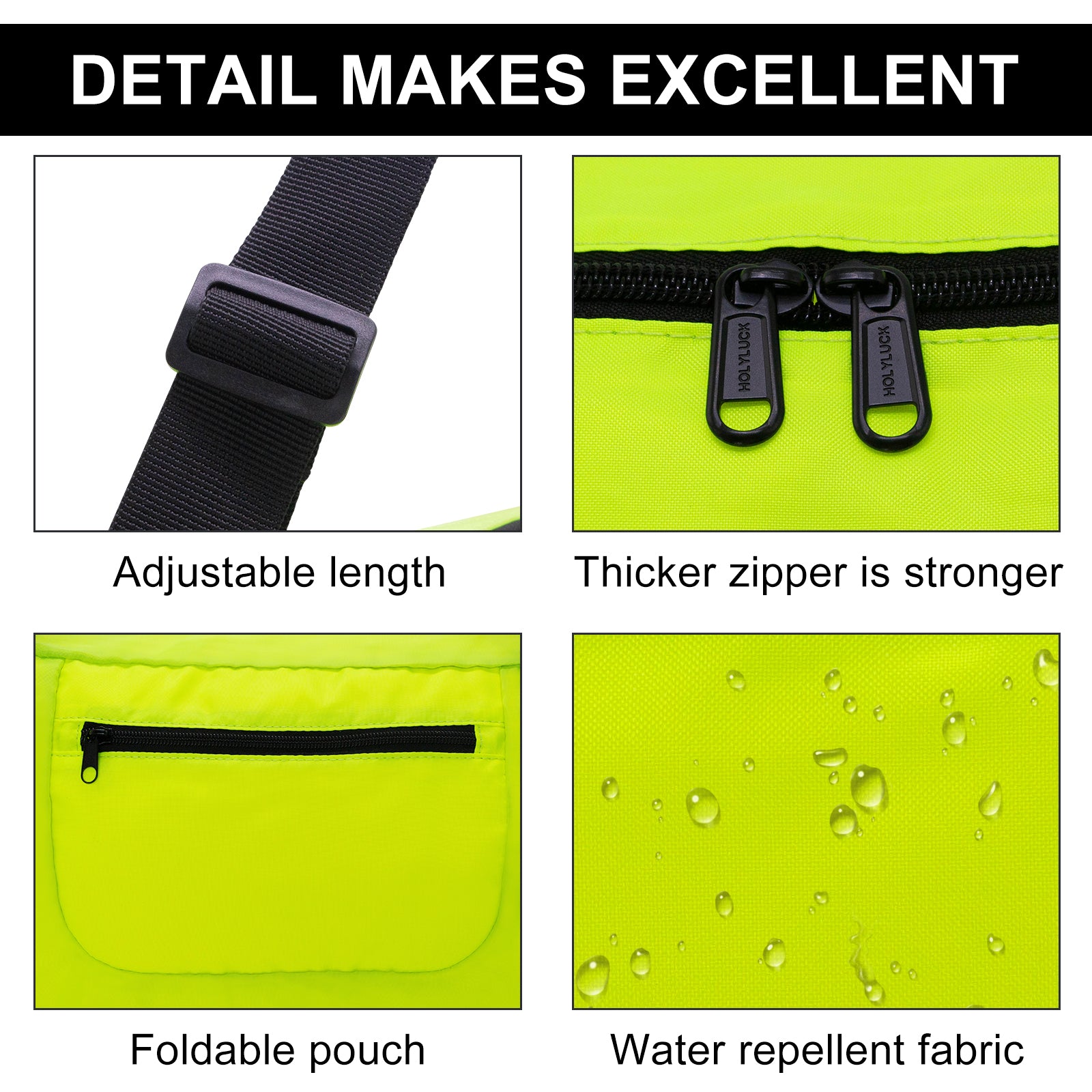 HOLYLUCK Foldable Travel Duffel Bag For Women & Men Luggage -Fluorescent yellow HLC008