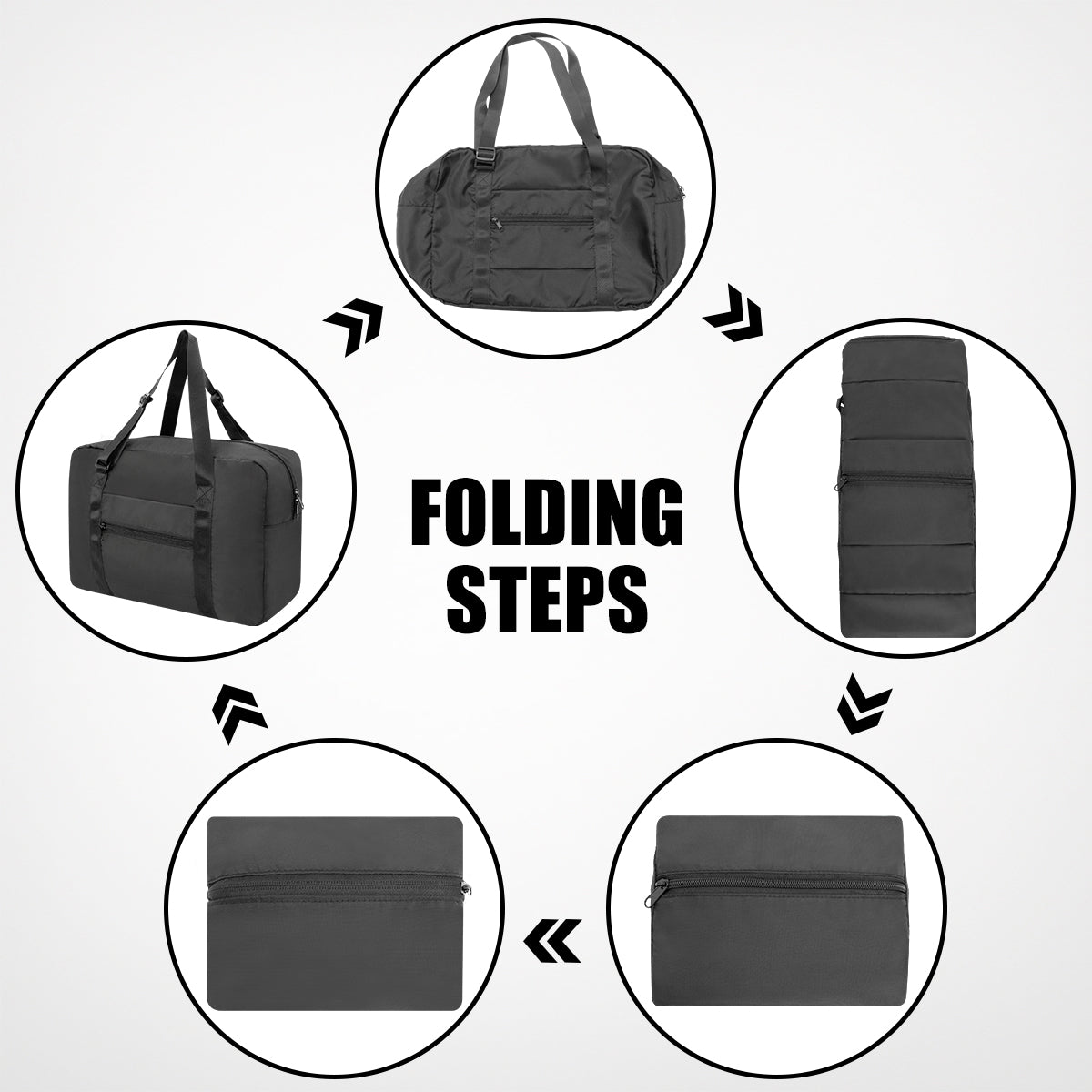 Foldable Travel Duffel Bag For Women & Men gym bag Luggage HLC403 (black)