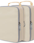 2 Set Extra Large Compression Packing Cubes for Travel Beige HRS07