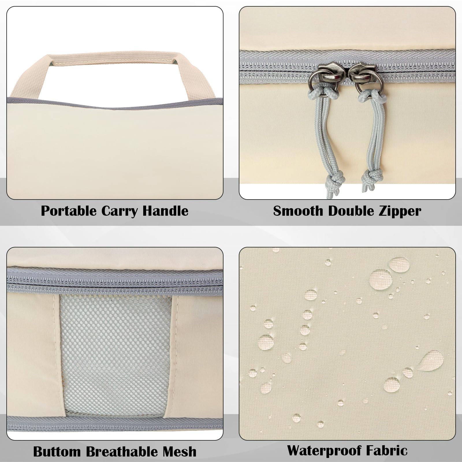 2 Set Extra Large Compression Packing Cubes for Travel Beige HRS07
