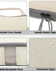 2 Set Compression Bags Travel Cubes for Packing Suitcase Organizer Bags Set Beige HRS06