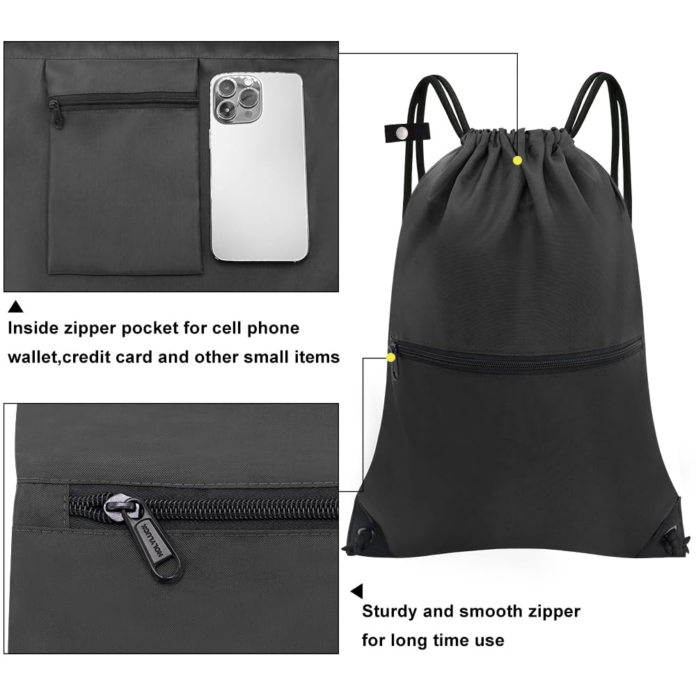 CALACH Large Gym Sports string backpack black HLC004