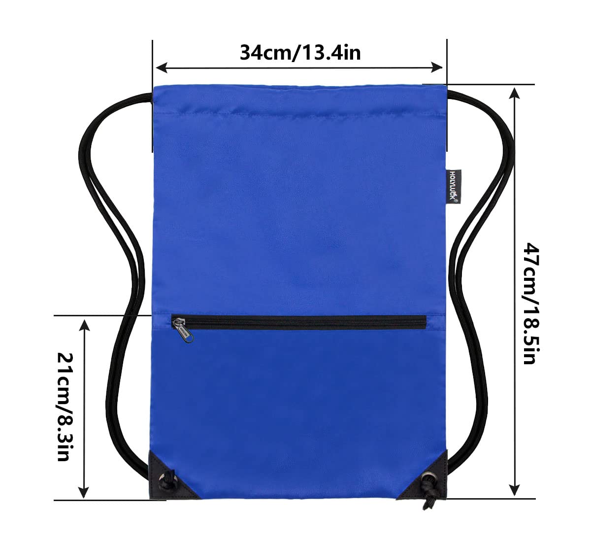 HOLYLUCK Drawstring Backpack Bag Sport Gym Sackpack Blue HLC001