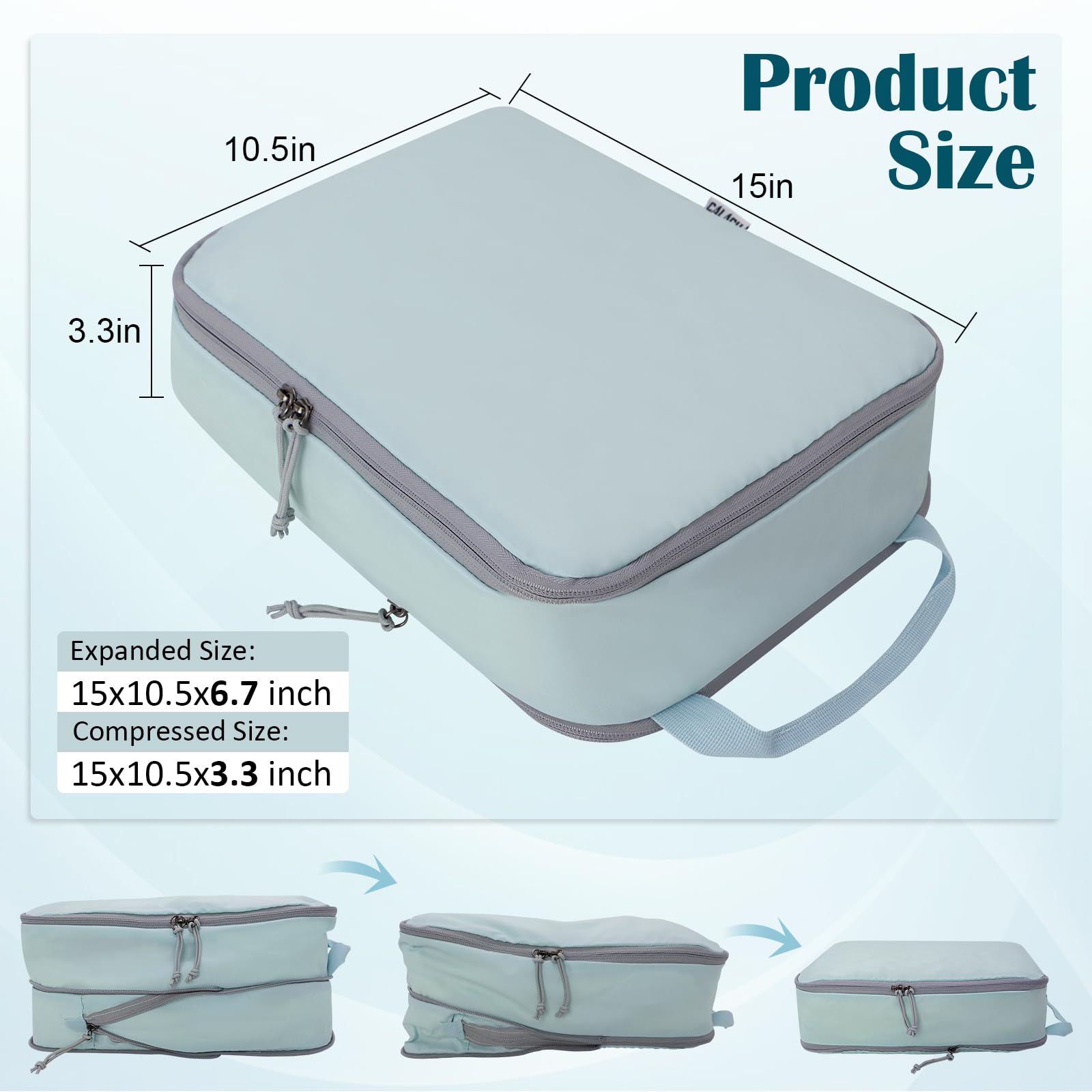 2 Set Extra Large Compression Packing Cubes for Travel Blue HRS07