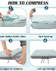 2 Set Compression Bags Travel Cubes for Packing Suitcase Organizer Bags Set Blue HRS06