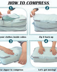2 Set Extra Large Compression Packing Cubes for Travel Blue HRS07