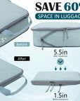 2 Set Compression Bags Travel Cubes for Packing Suitcase Organizer Bags Set Blue HRS06