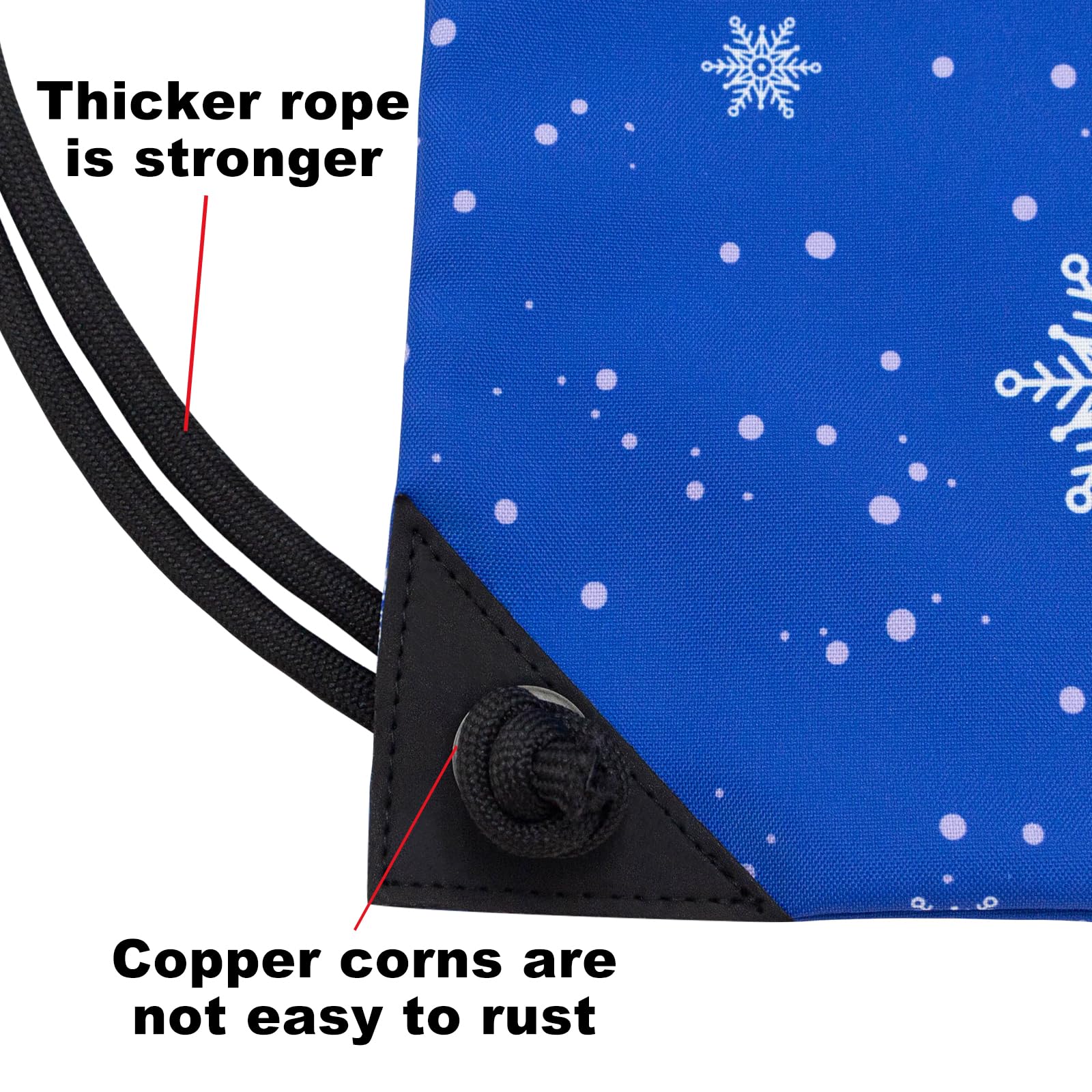 Holyluck Drawstring Backpack Bag Sport Gym Sackpack Blue Snow HLC001