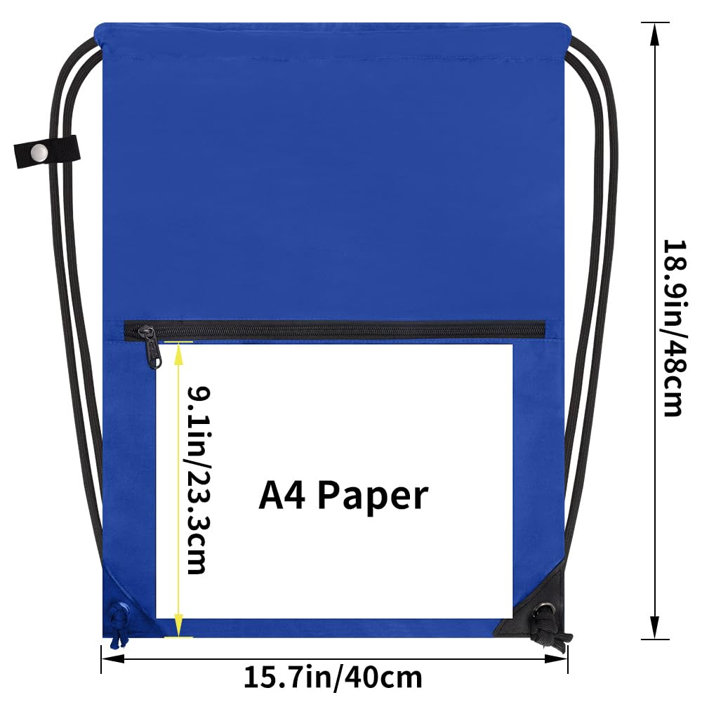 CALACH Large Gym Sports String Backpack Bright Royal HLC004