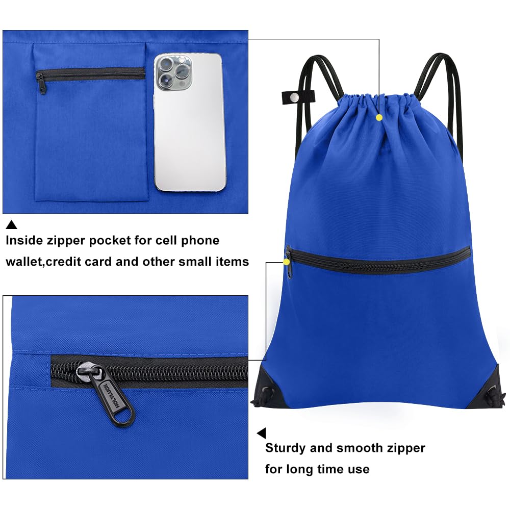 CALACH Large Gym Sports String Backpack Bright Royal HLC004