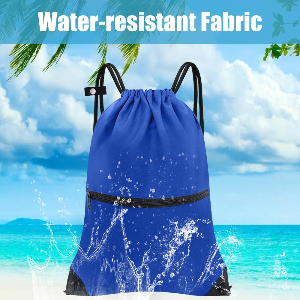 CALACH Large Gym Sports String Backpack Bright Royal HLC004