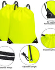 2PCS Drawstring Bags Bulk, String Backpack Bright Yellow HRS10
