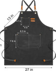 Kitchen Chef Apron 6 Pockets Black HLC062