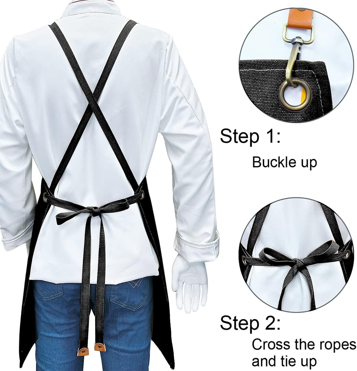 Kitchen Chef Apron 6 Pockets Black HLC062