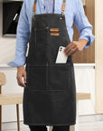 Kitchen Chef Apron 6 Pockets Black HLC062