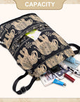 Drawstring Backpack Sports Gym Bag With Multi Pockets Elephant HLC049