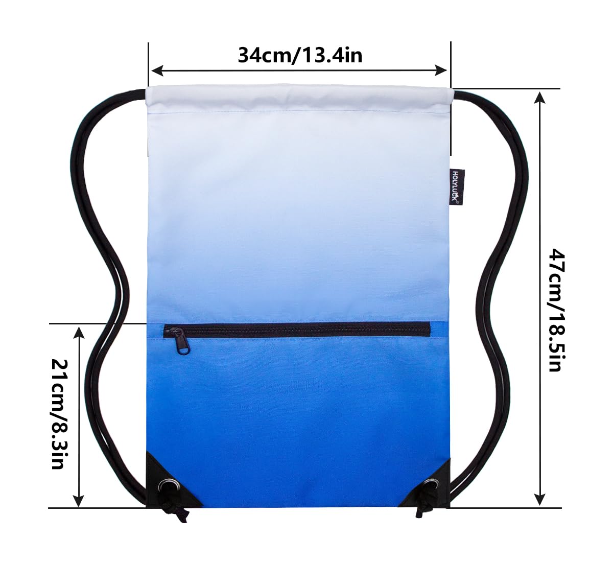 HOLYLUCK Drawstring Backpack Bag Sport Gym Sackpack Gradient Blue HLC001