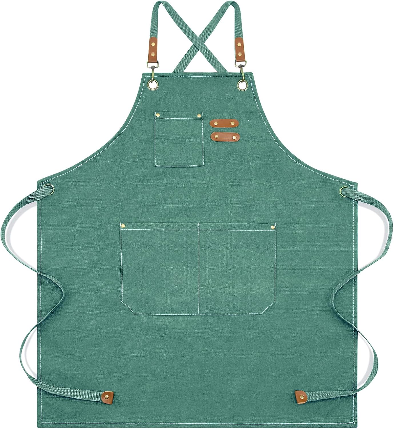 Kitchen Chef Apron 6 Pockets Green HLC062