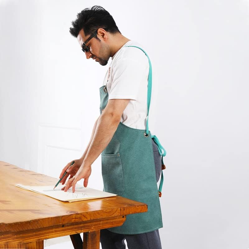 Kitchen Chef Apron 6 Pockets Green HLC062