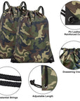 2PCS Drawstring Bags Bulk, String Backpack Bright Green Camo HRS10