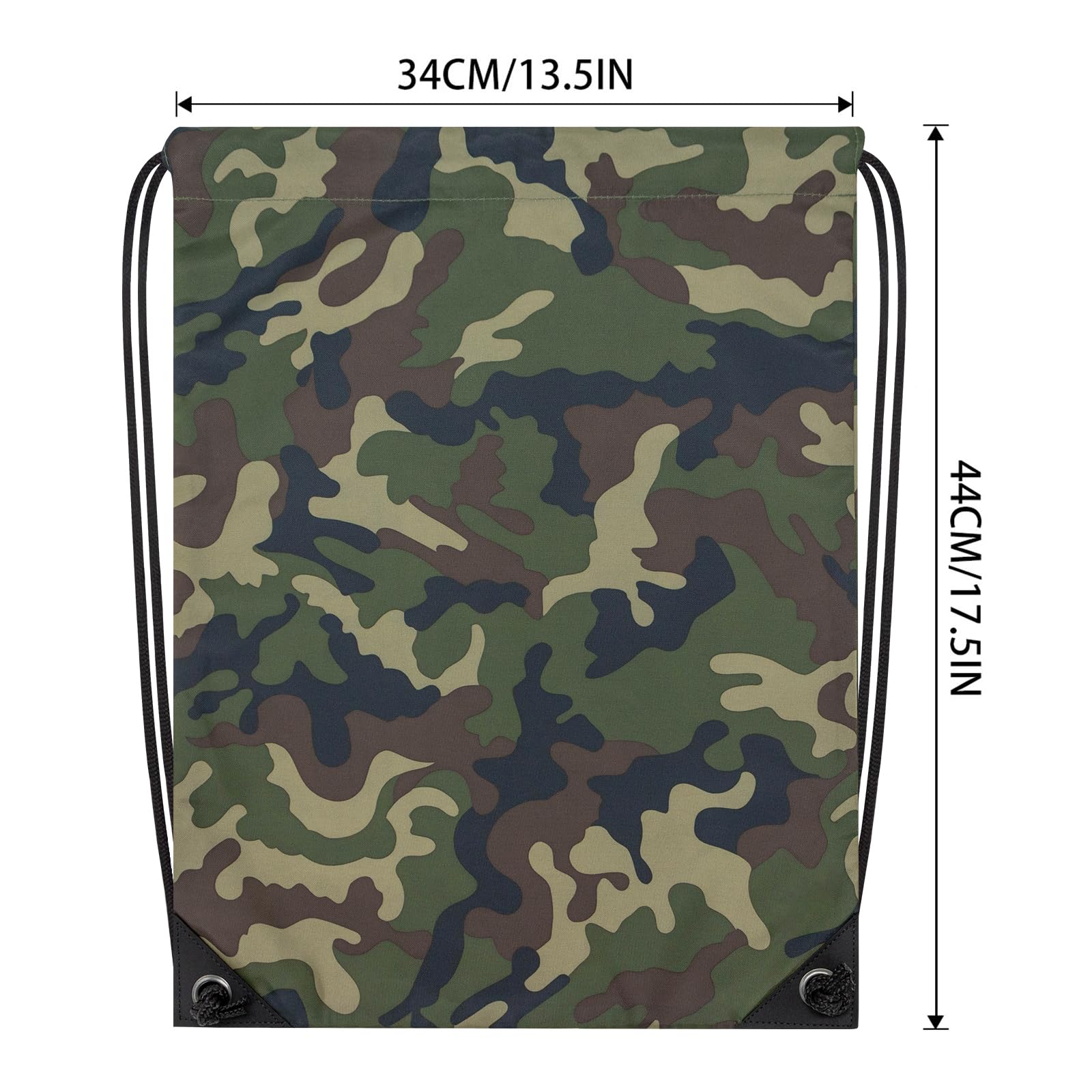 2PCS Drawstring Bags Bulk, String Backpack Bright Green Camo HRS10