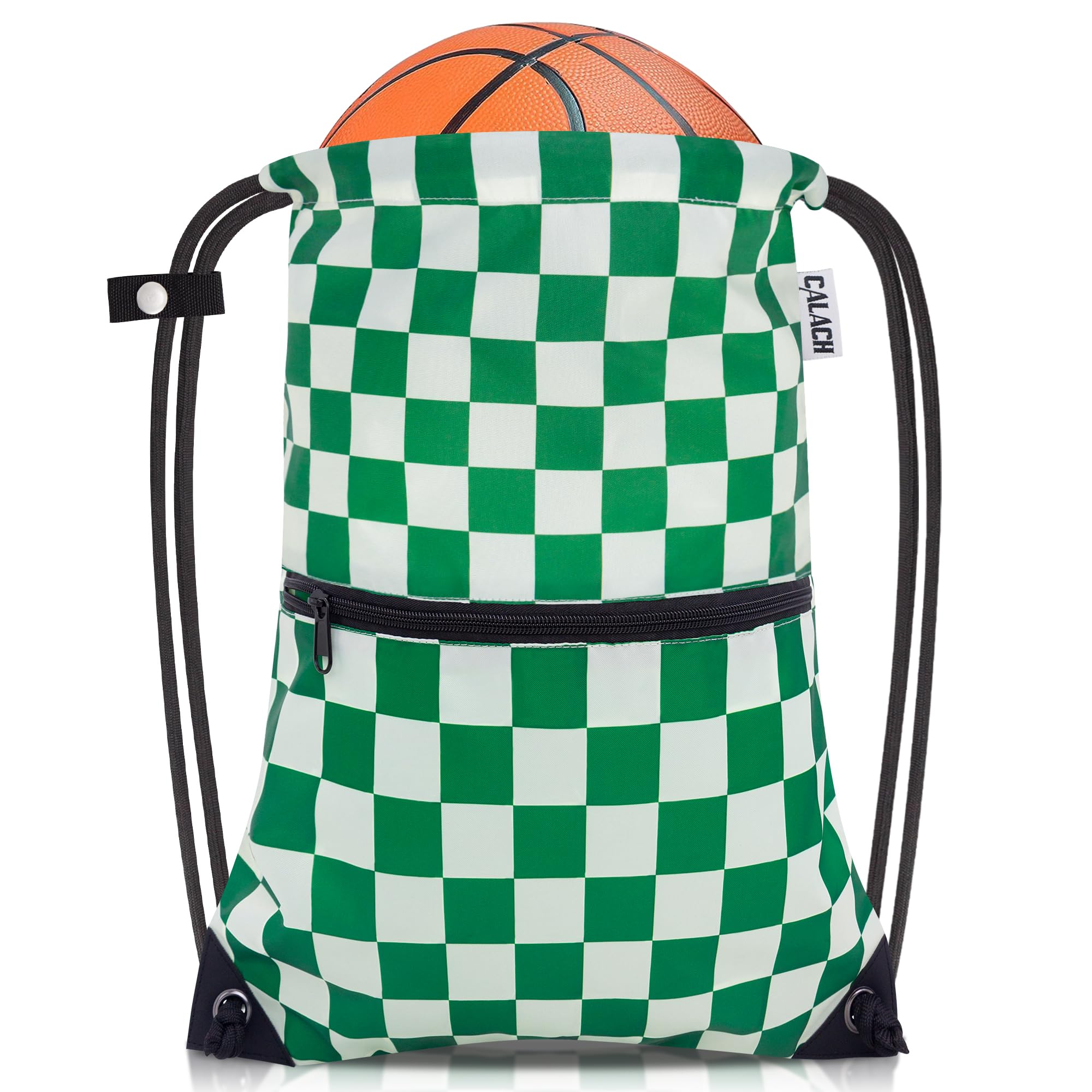 CALACH Drawstring Backpack Bag Sport Gym Sackpack White and  display picture 1