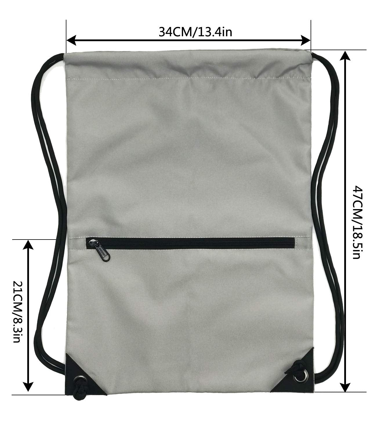 HOLYLUCK Drawstring Backpack Bag Sport Gym Sackpack Grey HLC001