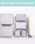 6 Set Travel Packing cubes luggage Organizer Waterproof Shoe Bag Grey HLC019