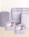 6 Set Travel Packing cubes luggage Organizer Waterproof Shoe Bag Grey HLC019