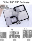 6 Set Travel Packing cubes luggage Organizer Waterproof Shoe Bag Grey HLC019