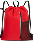 Outdoor Sport Gym Sack Waterproof Drawstring Backpack Bag Red HLC005