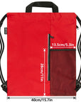 Outdoor Sport Gym Sack Waterproof Drawstring Backpack Bag Red HLC005