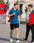 Outdoor Sport Gym Sack Waterproof Drawstring Backpack Bag Red HLC005