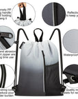 Outdoor Sport Gym Sack Waterproof Drawstring Backpack Bag Black Gradient HLC005