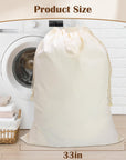 Canvas Laundry Bag, Cotton Laundry Bag with Handles & Drawstring HLC071-XL