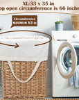 Canvas Laundry Bag, Cotton Laundry Bag with Handles & Drawstring HLC071-XL