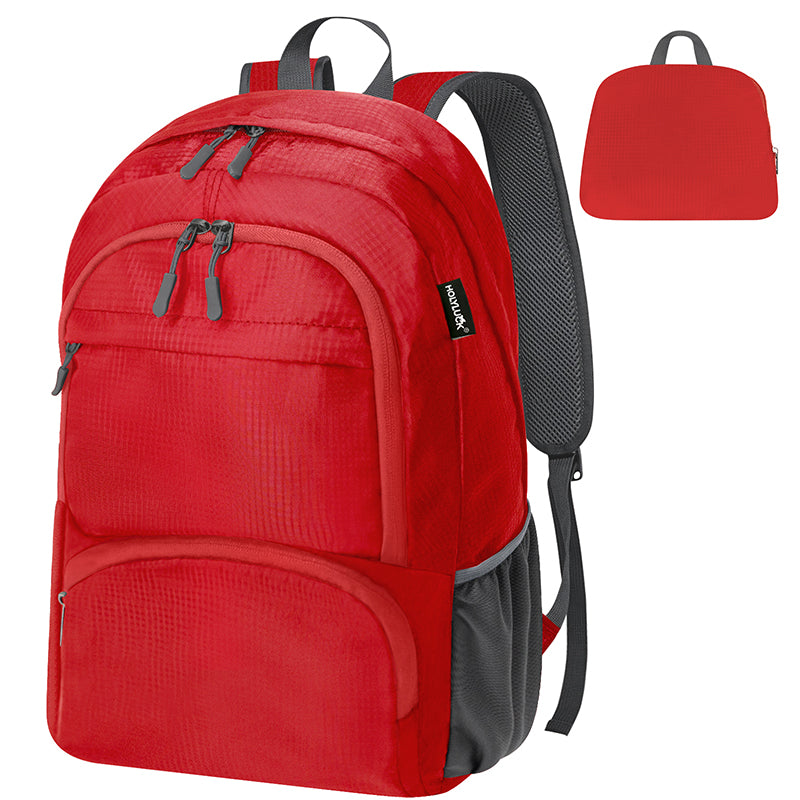HOLYLUCK 20L lightweight packable Hiking Daypack Foldable Backpack HLC410 Red