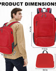 HOLYLUCK 20L lightweight packable Hiking Daypack Foldable Backpack HLC410 Red