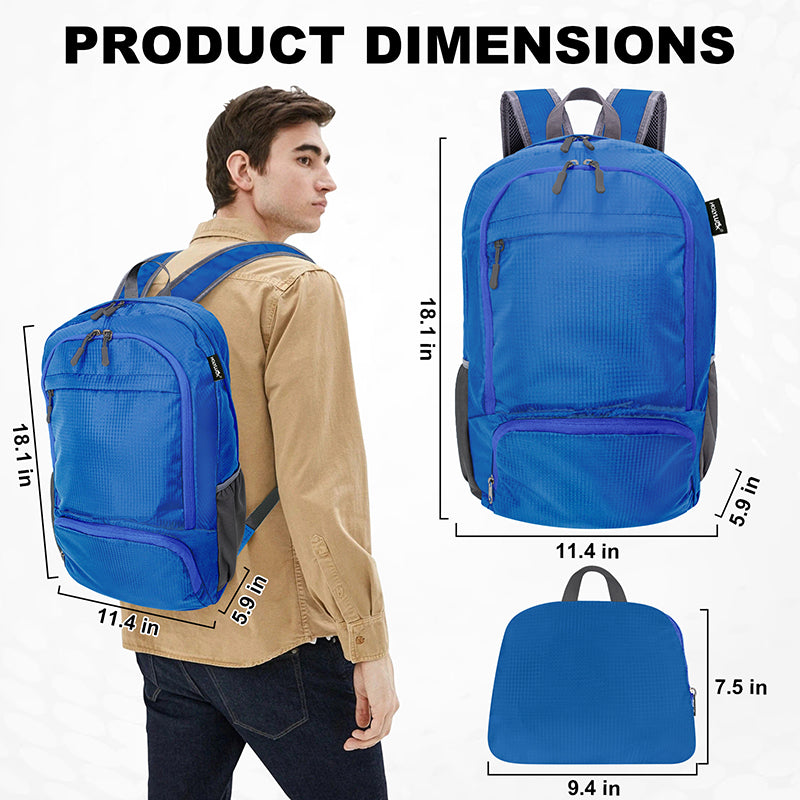 HOLYLUCK 20L lightweight packable Hiking Daypack Foldable Backpack HLC410 Blue